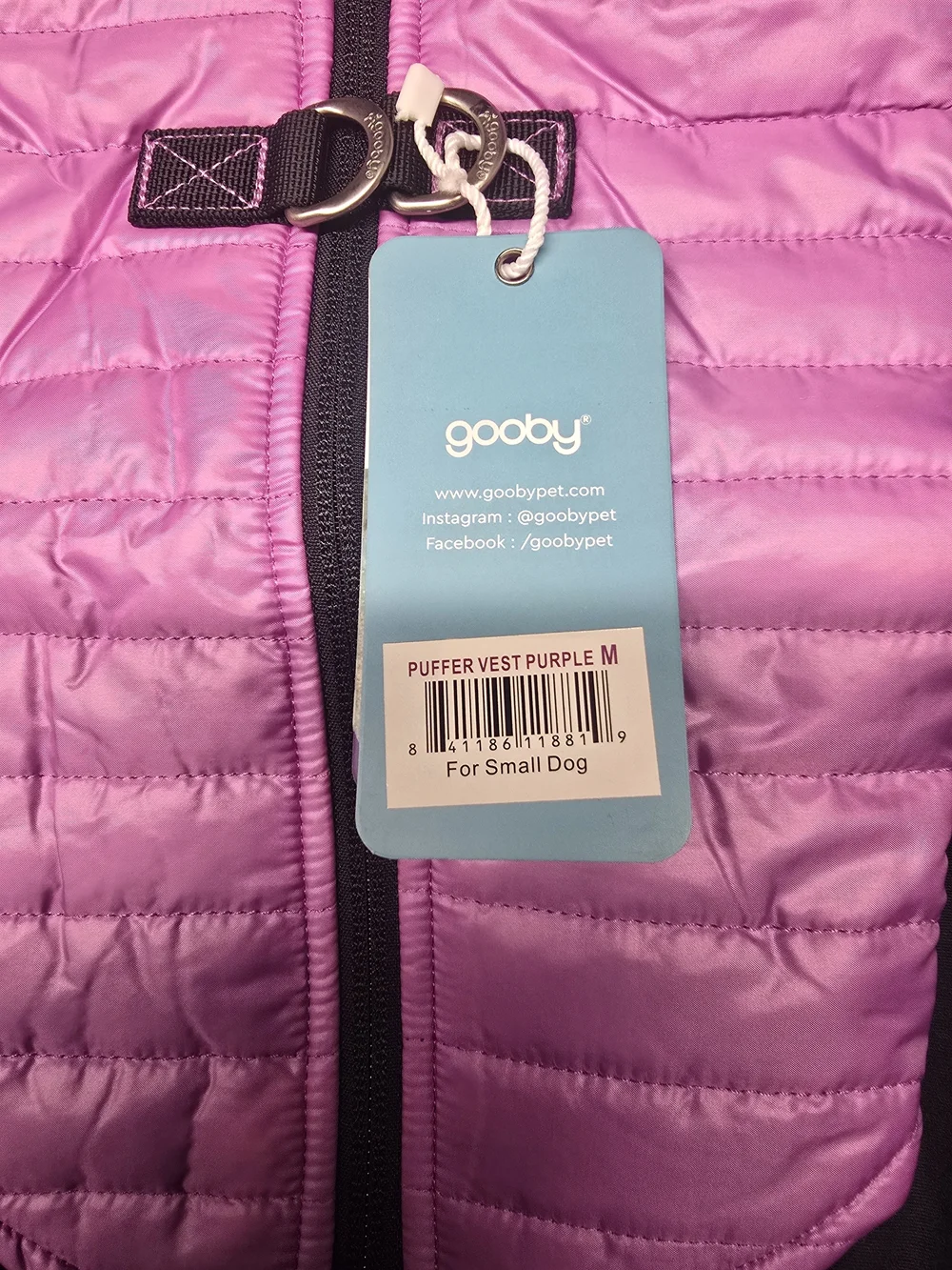 Gooby Puffer Dog Vest 2025 – Purple, Medium